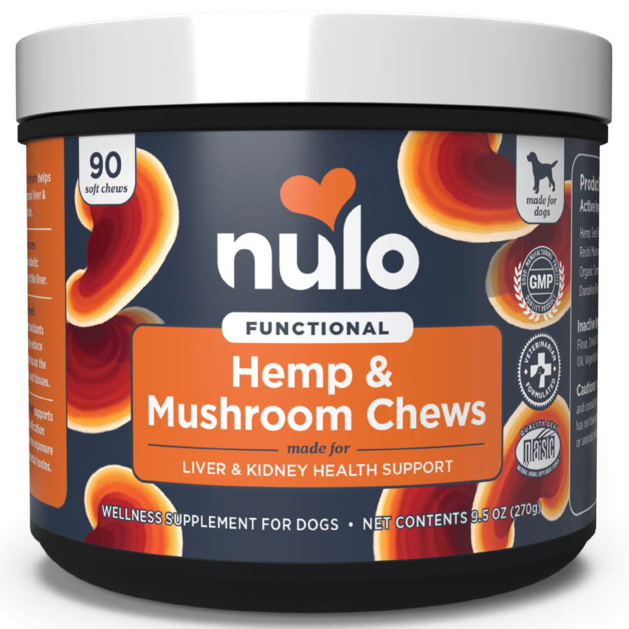 Nulo Dog Supplement Soft Chew Hemp Mushroom 9 5Oz