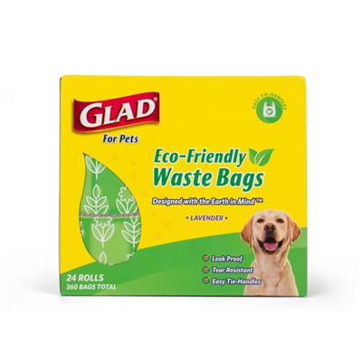 GLAD Eco-Friendly Easy Tie Handle Scented Waste Bags - 24 Rolls/360 Bags