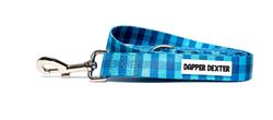 AQUA BLUE PLAID - DOG LEASH