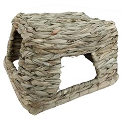 A&E Cages Small Animal MultiHole Grass Play Hut Natural: 1ea/MD
