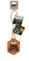 Tall Tails Dog Leather Tug Happy Camper 13 Inches