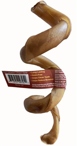 6-7" CS Deluxe Collagen Spiral with cigar band and UPC