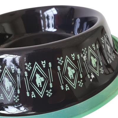Stainless Steel Unicorn Boho Design Dog Bowl - Black (24oz)