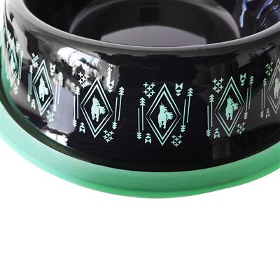Stainless Steel Unicorn Boho Design Dog Bowl - Black (24oz)