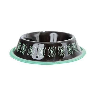 Stainless Steel Unicorn Boho Design Dog Bowl - Black (24oz)