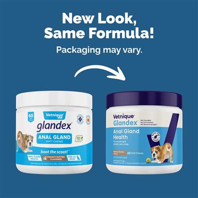 Glandex Anal Gland Support Soft Chews - Peanut Butter Flavor 60 ct.