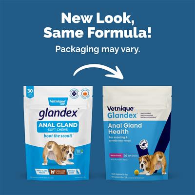 Glandex Anal Gland Support Soft Chews - Bacon and Pumpkin Flavor 30 ct.