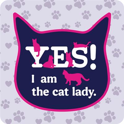 Cork Coaster - Yes, I am the Cat Lady!