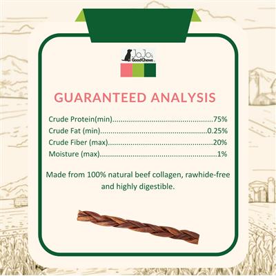 Braided Collagen Stick Dog Treats - 12" Standard (4-Pack)