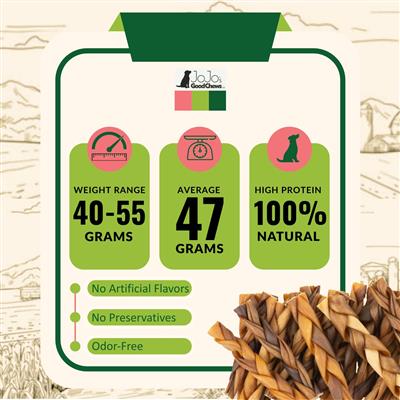 Braided Collagen Stick Dog Treats - 6" Standard (25/case)