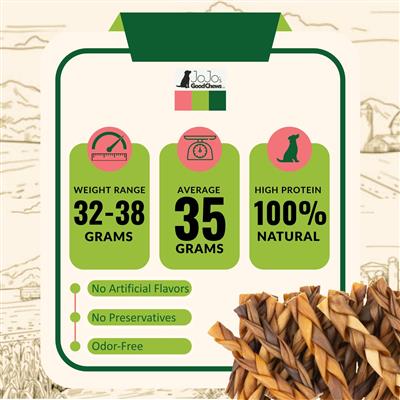 Braided Collagen Stick Dog Treats - 6" Standard (4-Pack)