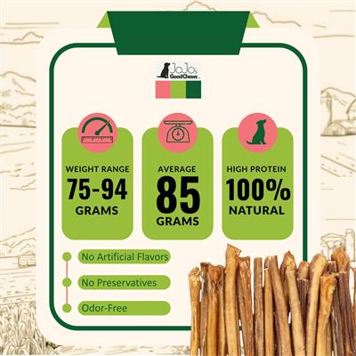 Natural Beef Bully Stick Dog Treats - 12" Jumbo (2-Pack)