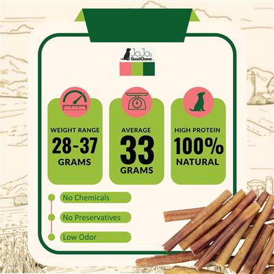 Natural Beef Bully Stick Dog Treats - 6" Thick (3-Pack)