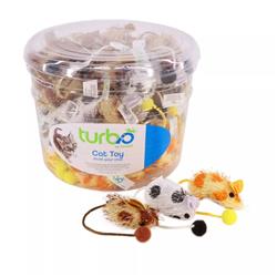Coastal Turbo Bulk Cat Toy Bins, Spotted Mice, 6.75&quot; (72 Pieces)