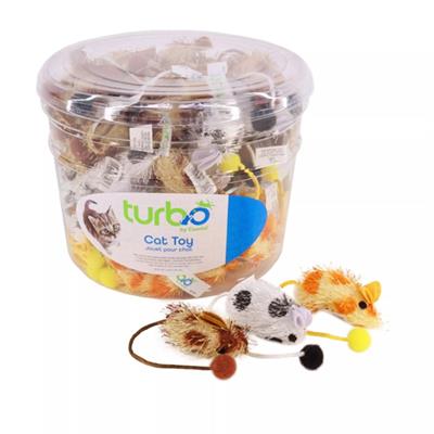Coastal Turbo Bulk Cat Toy Bins, Spotted Mice, 6.75&quot; (72 Pieces)