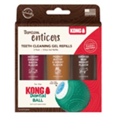 TropiClean Enticers Teeth Cleaning Gel Refills for KONG Dental Ball Variety, 1ea/3 pk