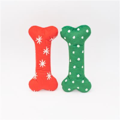 Holiday Patterned Bones - Large 2-Pack - Christmas Dog Toy