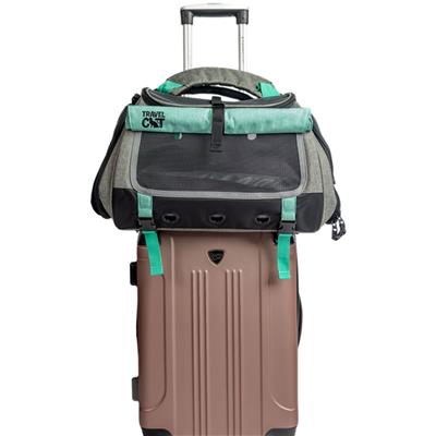 "The Transpurrter" Ultimate Calming Convertible Cat Carrier in Heather Grey and Teal