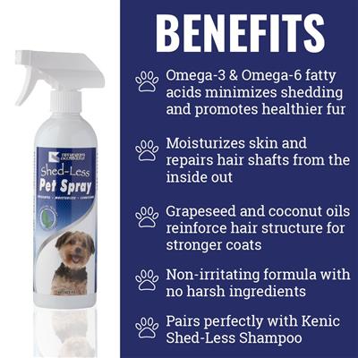 KENIC Shed-Less Conditioning Shampoo & Spray for Dogs
