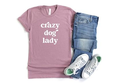 CRAZY DOG LADY Shirt | People Shirts | Printed Tshirt | Human Dog Gear | Unisex