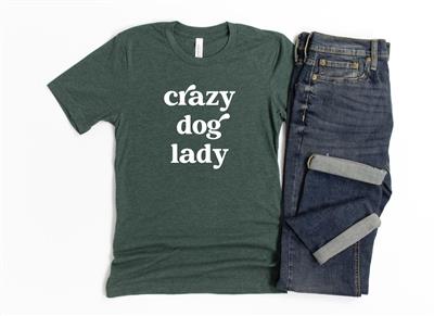 CRAZY DOG LADY Shirt | People Shirts | Printed Tshirt | Human Dog Gear | Unisex