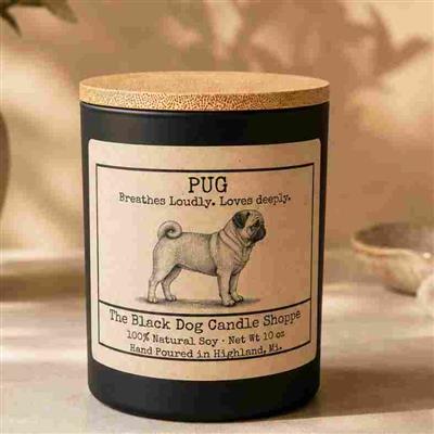 Pug Dog Breed Candle
