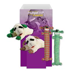 Multipet Christmas Lamb Chop & Loofa Dump Bin 48pc