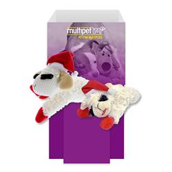 Multipet Holiday Lamb Chops w/Santa Hat 48pc Dump Bin