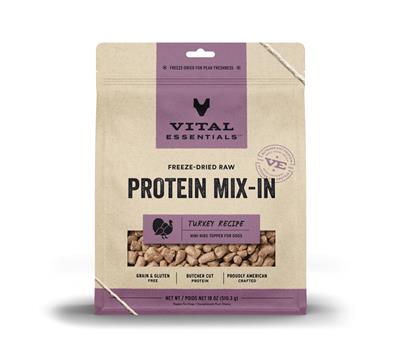 Vital Essentials® Freeze-Dried Raw Turkey Protein Mix-In Meal Topper for Dogs, 18 oz