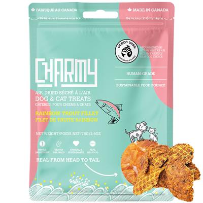 Rainbow Trout Fillet - Charmy Air-Dried Dog & Cat Treats, 2.60oz. Pouch
