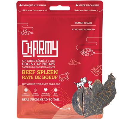 Beef Spleen - Charmy Air-Dried Dog & Cat Treats, 2.80oz. Pouch
