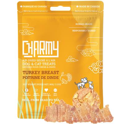 Turkey Breast - Charmy Air-Dried Dog & Cat Treats, 3.20oz. Pouch