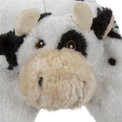 goDog Barnyard Buddies Cow Squeaky Plush Flattie Dog Toy Small/Medium