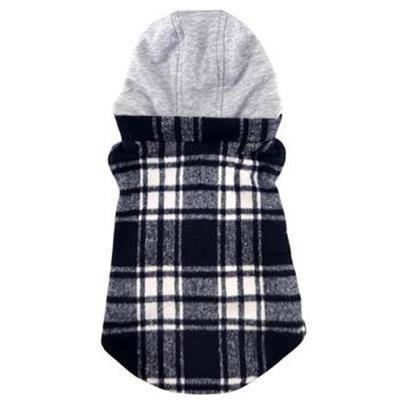 Weekender Dog Sweatshirt Hoodie - Black and White Plaid