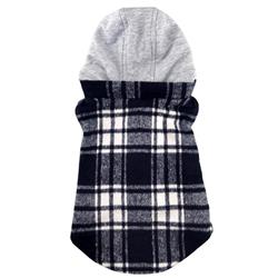 Weekender Dog Sweatshirt Hoodie - Black and White Plaid
