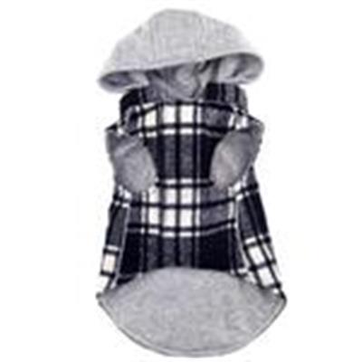 Weekender Dog Sweatshirt Hoodie - Black and White Plaid