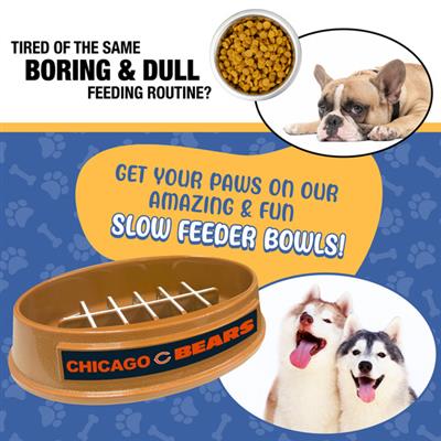 NFL Chicago Bears Football Slow Feeder Bowl