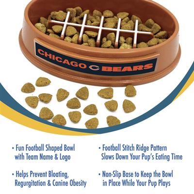 NFL Chicago Bears Football Slow Feeder Bowl