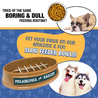 NFL Philadelphia Eagles Football Slow Feeder Bowl