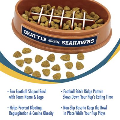 NFL Seattle Seahawks Football Slow Feeder Bowl