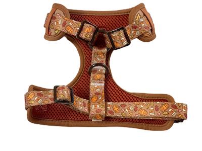 Dog Harness | Adjustable Dog Harness | Pumpkin Spice Print | Eco-Friendly Dog Harness | Neoprene | Soft Harness Vest | Thanksgiving | Fall | Autumn