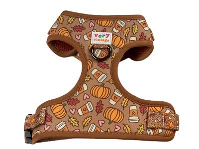 Dog Harness | Adjustable Dog Harness | Pumpkin Spice Print | Eco-Friendly Dog Harness | Neoprene | Soft Harness Vest | Thanksgiving | Fall | Autumn