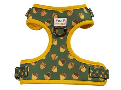 Dog Harness | Adjustable Dog Harness | Acorn Print | Eco-Friendly Dog Harness | Neoprene | Soft Harness Vest | Thanksgiving | Fall | Autumn