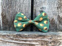 Acorns | Canvas Dog Bowtie | Elastic Attachment | Dog Bow | Fall | Autumn | Thanksgiving