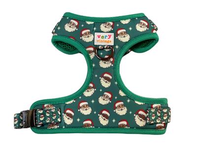 Dog Harness | Adjustable Dog Harness | Santa Heads | Eco-Friendly Dog Harness | Neoprene | Soft Harness Vest | Santas | Christmas | Xmas | Holiday | Seasonal