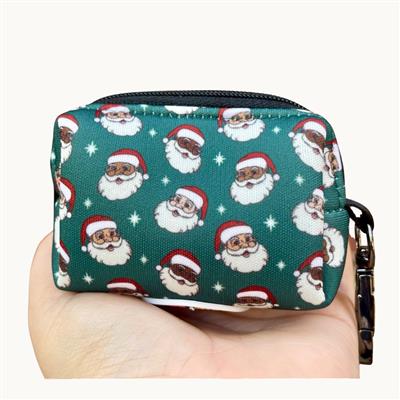 Santa Claus Dog Poop Bag Holder | Holiday Waste Bag Dispenser | Christmas Dog Accessory | Recycled Neoprene | Inclusive Holiday Gift