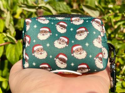 Santa Claus Dog Poop Bag Holder | Holiday Waste Bag Dispenser | Christmas Dog Accessory | Recycled Neoprene | Inclusive Holiday Gift