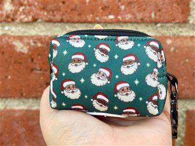Santa Claus Dog Poop Bag Holder | Holiday Waste Bag Dispenser | Christmas Dog Accessory | Recycled Neoprene | Inclusive Holiday Gift