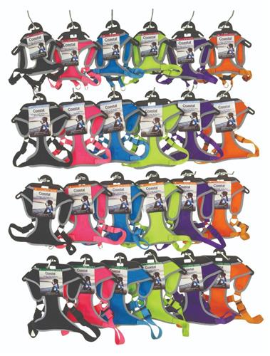 Coastal® Comfort Soft® Reflective Mesh Harness Six Color Display, 48 PCS