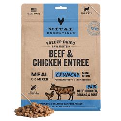 Vital Essentials Cat Freeze Dried Mini Nibs Beef Chicken 8oz.